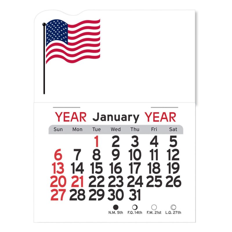 Custom Adhesive Peel-N-Stick® Calendar - American Flag - 1