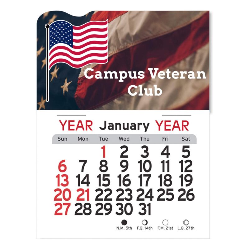 Custom Adhesive Peel-N-Stick® Calendar - American Flag