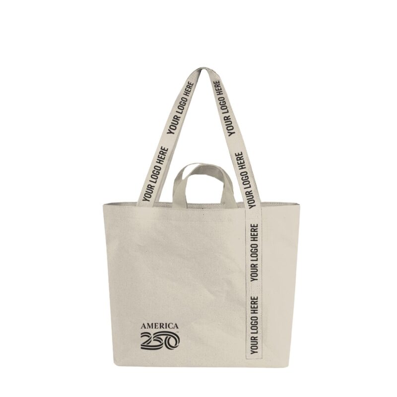 Custom America250™ - 14 Oz. Recycled Mono-strap Canvas Tote Bag