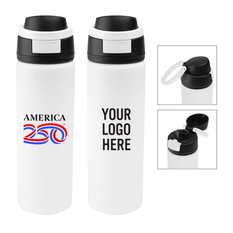 Custom America250™ 24 Oz. Pop Sip Recycled Stainless Steel Bottle