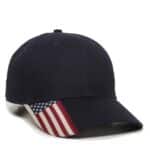 Custom Brushed Twill Cap w/Flag Visor Insert - 3