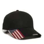 Custom Brushed Twill Cap w/Flag Visor Insert - 5