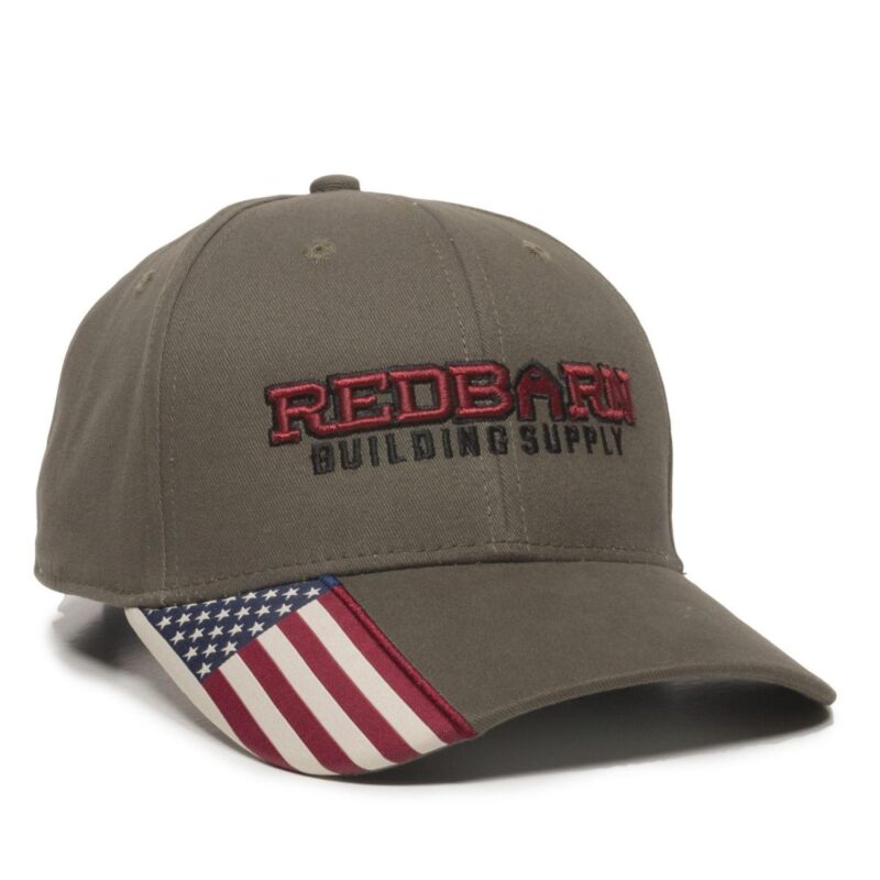 Custom Brushed Twill Cap w/Flag Visor Insert