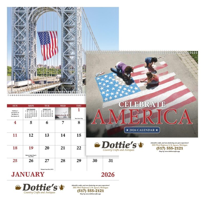 Custom Good Value™ Celebrate America - Spiral Calendar - 1