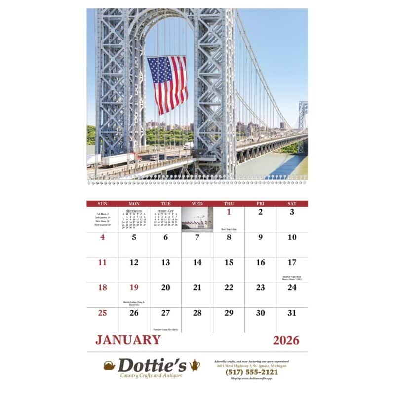 Custom Good Value™ Celebrate America - Spiral Calendar - 3