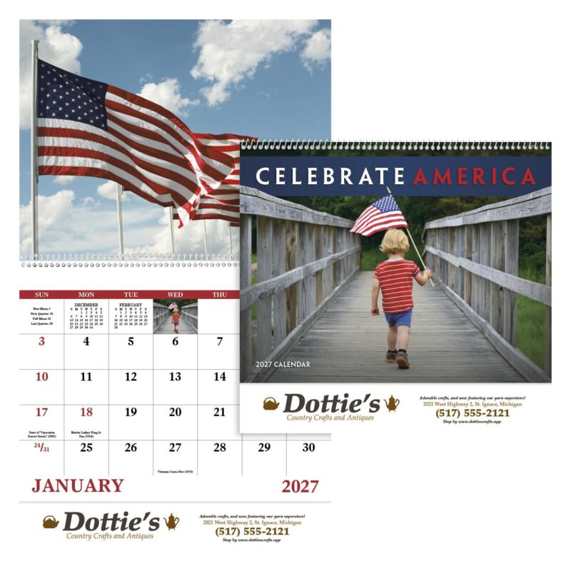 Custom Good Value™ Celebrate America - Spiral Calendar