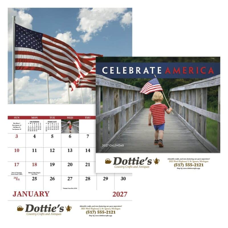 Custom Good Value™ Celebrate America - Stapled Calendar