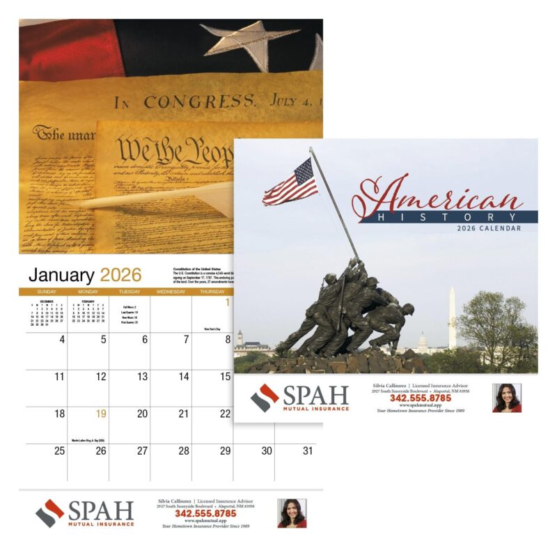 Custom HotLine® Products American History Appointment Calendar - Stapled - 1