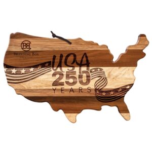 Custom Limited Edition Rock & Branch® Shiplap Series USA 250 Years Shaped Wood Serving & Cutting Board