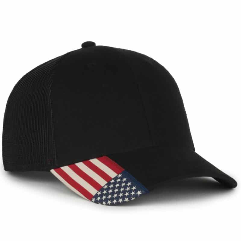 Custom Mesh Back Cap w/Flag Visor Insert - 2