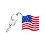 Custom Patriotic American Flag Shape Stress Ball Keychain - 1