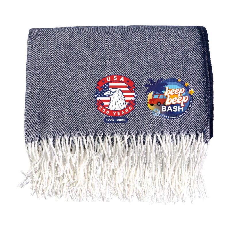 Custom Patriotic Fringed Throw Blanket - 2