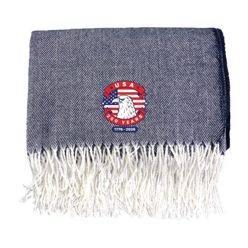 Custom Patriotic Fringed Throw Blanket - 3