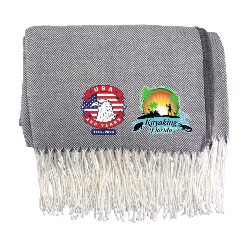 Custom Patriotic Fringed Throw Blanket - 4
