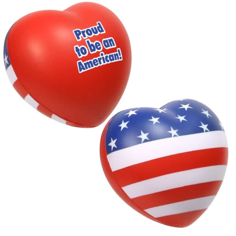 Custom Patriotic Valentine Heart Stress Reliever