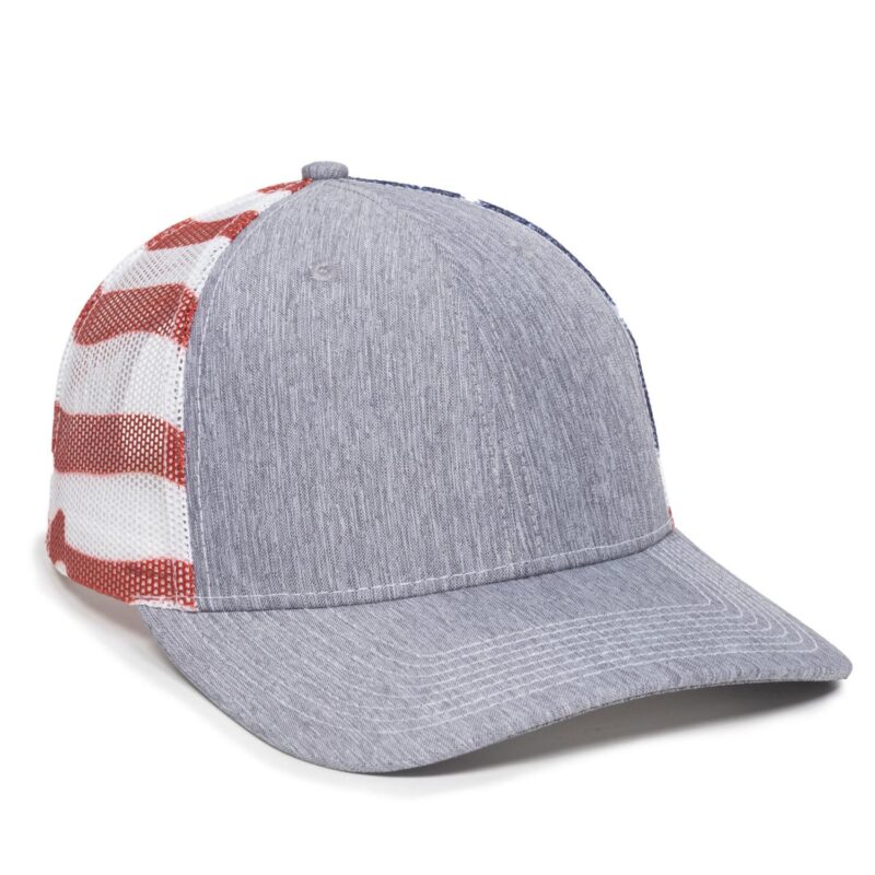 Custom Premium Modern Trucker Cap w/Flag Mesh Back - 1