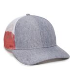 Custom Premium Modern Trucker Cap w/Flag Mesh Back - 3