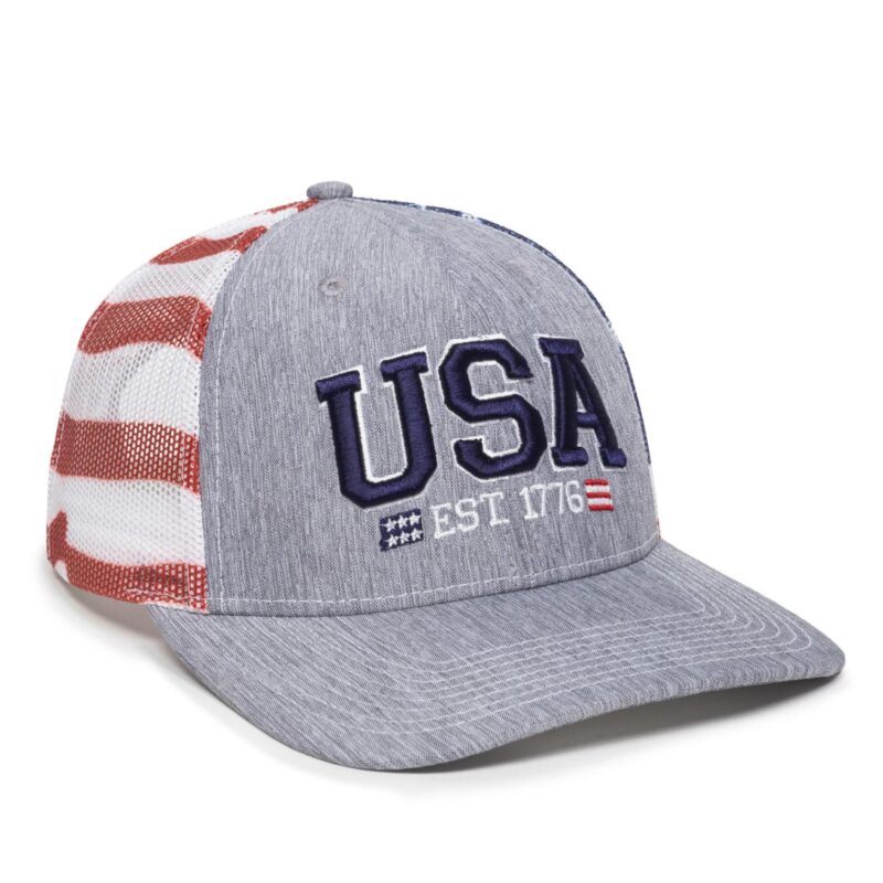 Custom Premium Modern Trucker Cap w/Flag Mesh Back