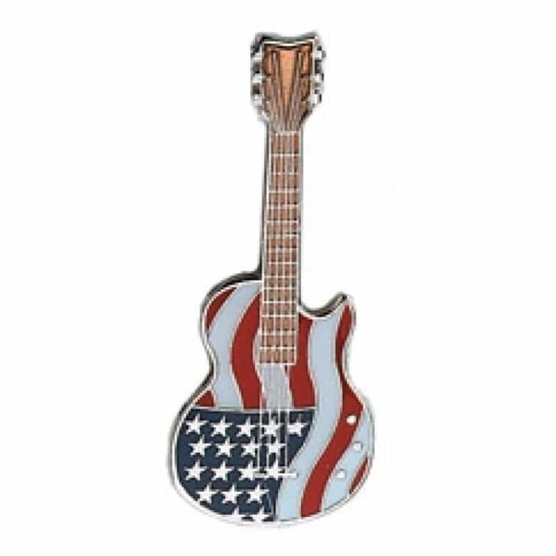 Custom Stock Patriotic USA Flag Guitar Pride Pins 1"