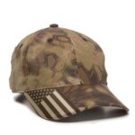 Custom Structured Cap w/Camo Flag Visor Insert