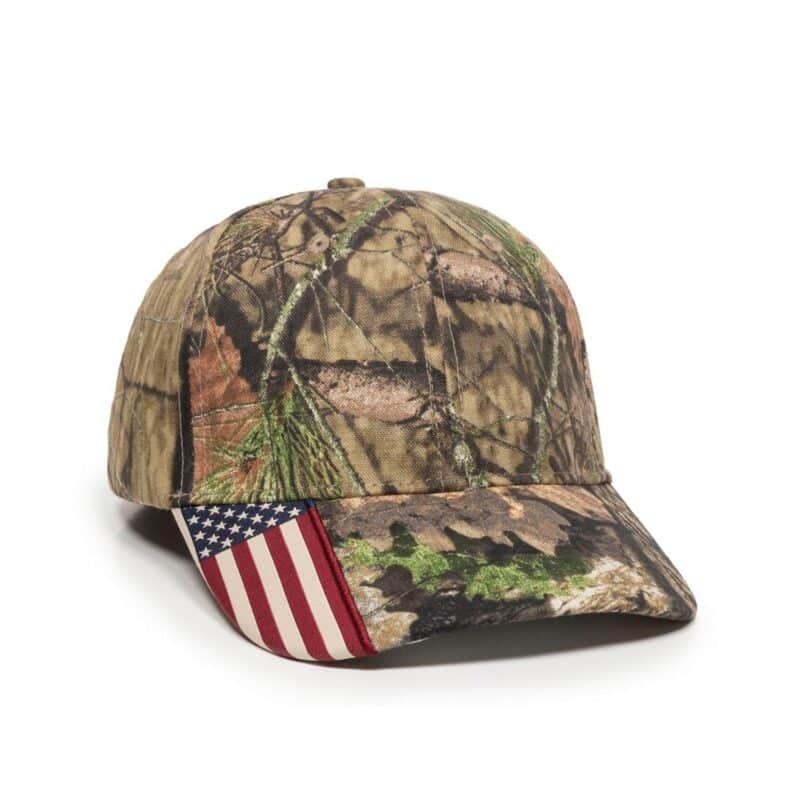Custom Structured Cap w/Camo Flag Visor Insert - 2