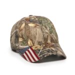 Custom Structured Cap w/Camo Flag Visor Insert - 4
