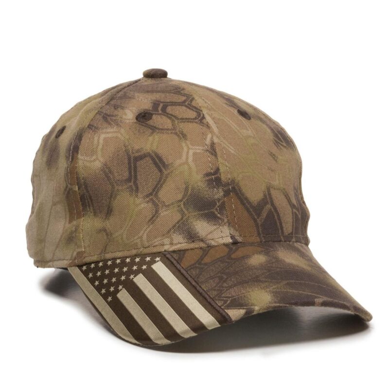 Custom Structured Cap w/Camo Flag Visor Insert