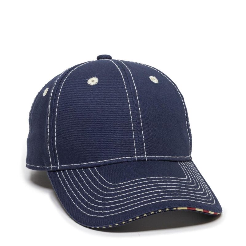 Custom Structured Twill w/Flag Sandwich Visor - 1