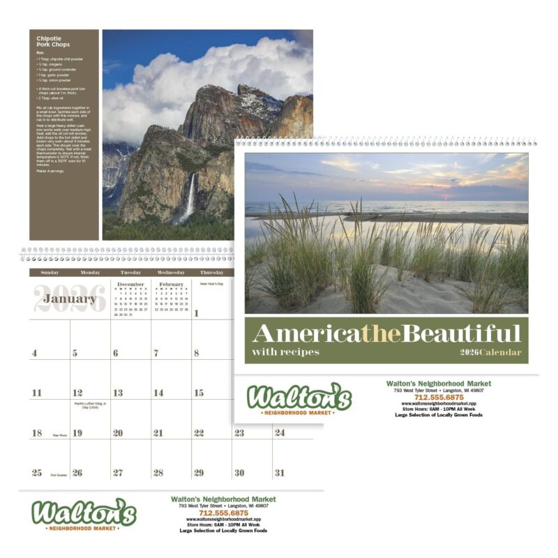 Custom Triumph® Calendars America the Beautiful with Recipes Calendar - 1