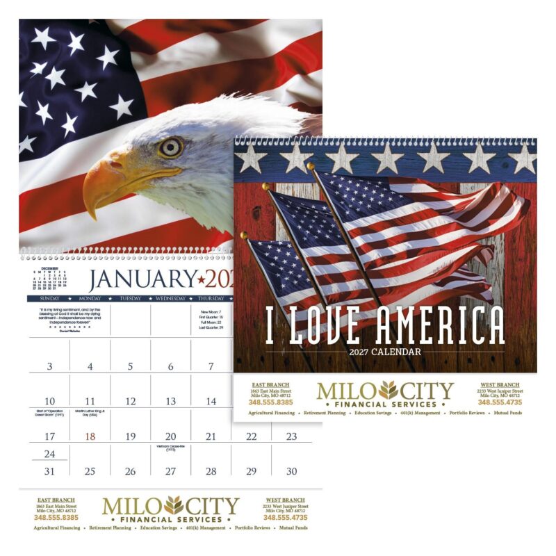 Custom Triumph® Calendars I Love America Calendar - 1