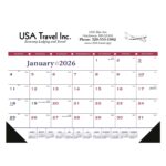 Custom Triumph® Calendars Patriotic Desk Pad with Vinyl Corners