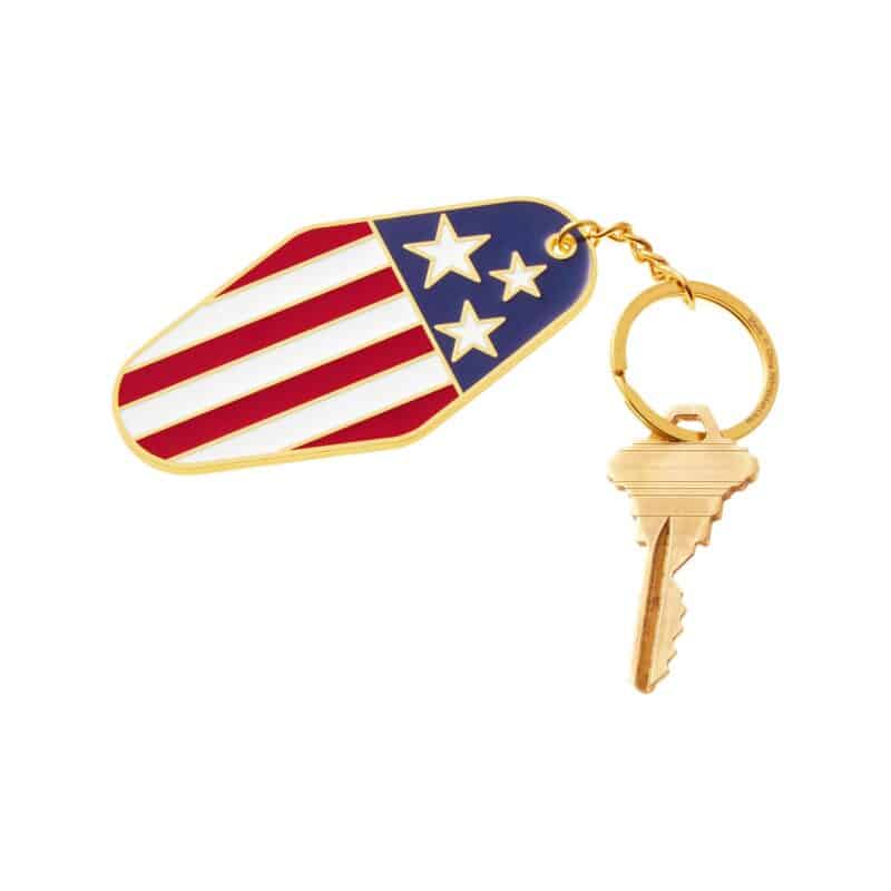 Custom USA Patriotic Metal Keychain - 2
