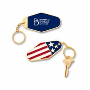 Custom USA Patriotic Metal Keychain