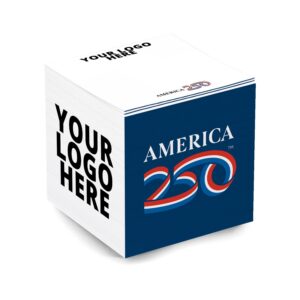 Custom America 250 TM Adhesive Cube | 3 3/8" x 3 3/8" x 3 3/8" | Full Color