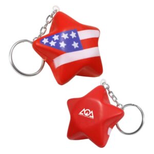 Custom Patriotic Star Stress Ball Keychain