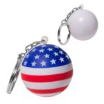 Custom Stars and Stripes Patriotic Round Stress Ball Keychain - 1