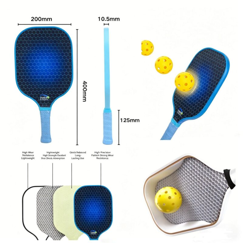 Custom Lightweight Fiberglass Pickleball Paddle Set for Outdoor Games - 1
